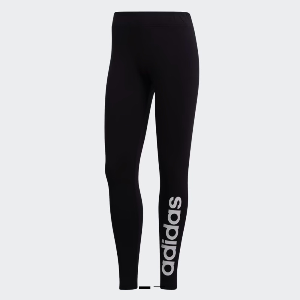 Adidas Essentials High-Waisted Logo Leggings - Black and White - Small
